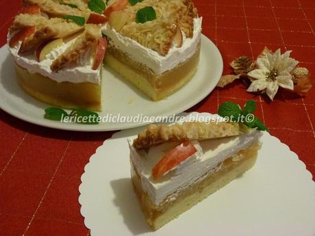 Torta di mele con ventagli croccante