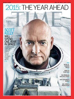 Il Time ha dedicato la copertina a Scott Kelly. Fonte: http://ti.me/1w25Qgo. Crediti: Time/NASA.  