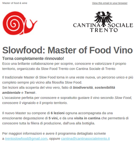 Master of Food a Trento