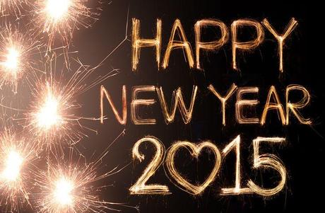 Happy new year 2015 written with Sparkling figures