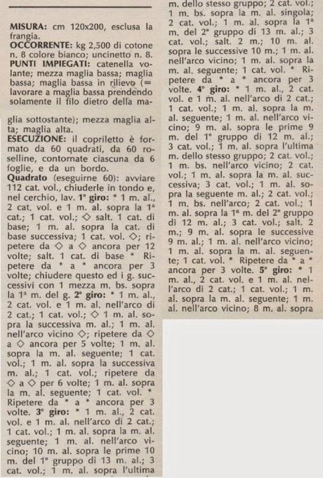 Lavori con l'uncinetto: Copriletto con quadrati e fiorellini