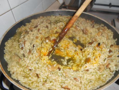 Rice and mushroom my recipe. La mia ricetta di riso con i funghi.