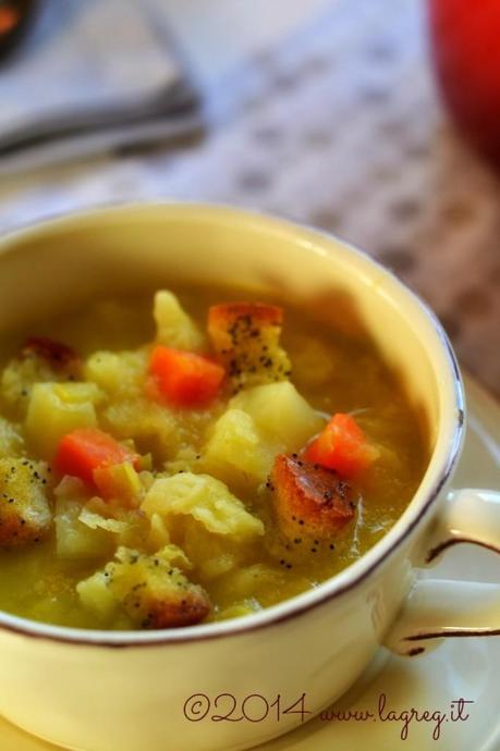 zuppa di cavolo e patate allo zafferano