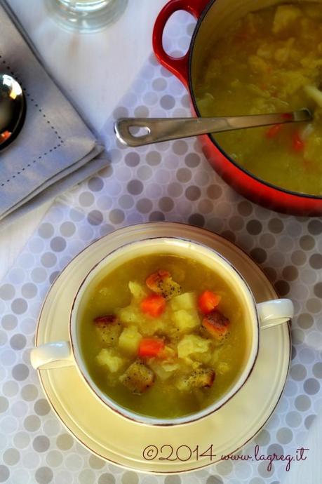 zuppa di cavolo e patate allo zafferano