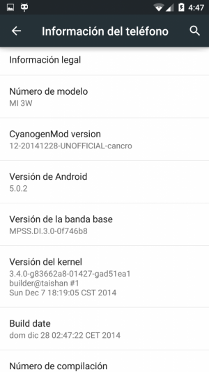 Xiaomi Mi3 CyanogenMod 12 unofficial
