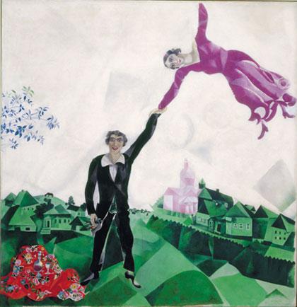 La passeggiata - (c) Marc Chagall, Museo di Stato Russo San Pietroburgo