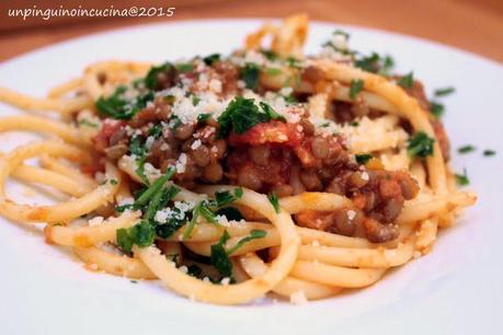 Bucatini al ragù di lenticchie