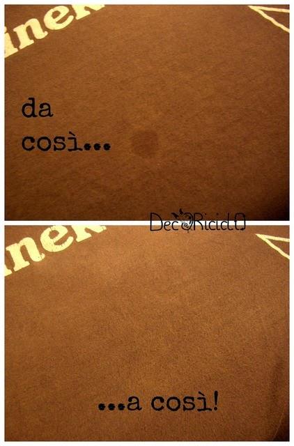 Come eliminare le macchie di unto secche, con talco e ferro da stiro