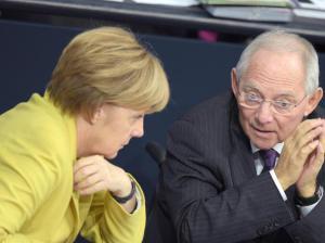 Merkel e il ministro delle finanze