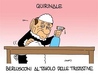 vignetta-header-sfondo, Berlusconi pulisce il tavolo del quirinale