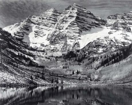 Ansel Adams Maroon Bells Near Aspen Colorado 643x513