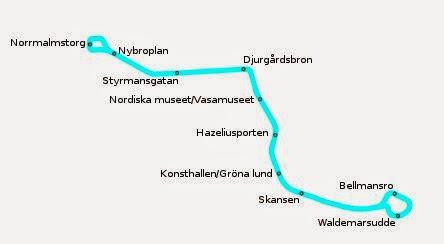 Viaggiare sul tram N7 a Stoccolma