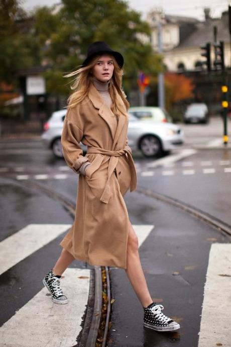 CAMEL COAT STUDDED CONVERSE SHAMPALOVE