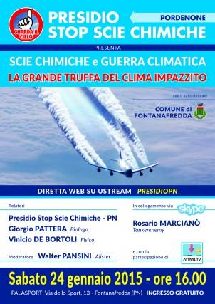 Fontanafredda 24 gennaio conferenza scie chimiche