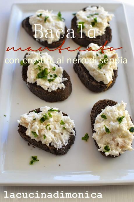 bacala' mantecato con crostini al nero di seppia