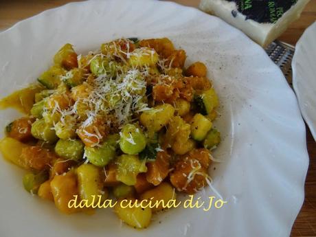 Chicche tricolori con zucca e pecorino