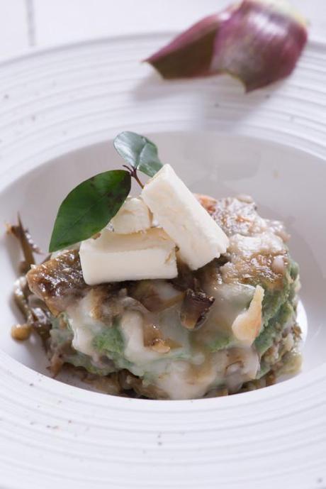 Lasagnette verdi ai carciofi e taleggio dello Chef Marco Scaglione, fotografo Iuri Niccolai - Gluten Free Travel and Living
