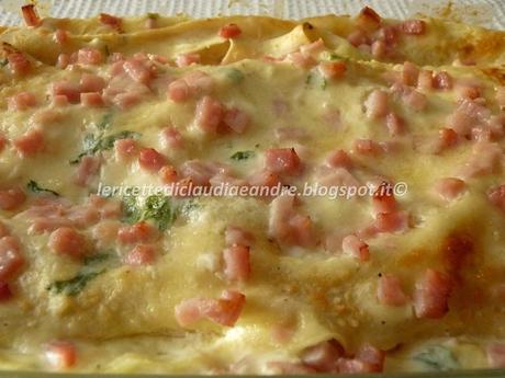 Lasagna con prosciutto taleggio, philadelphia  e ricotta