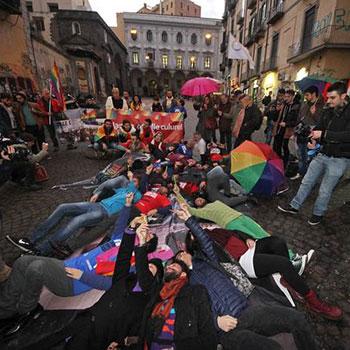 un momento del flash-mob