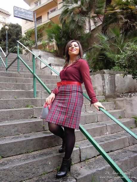 Red tartan outfit