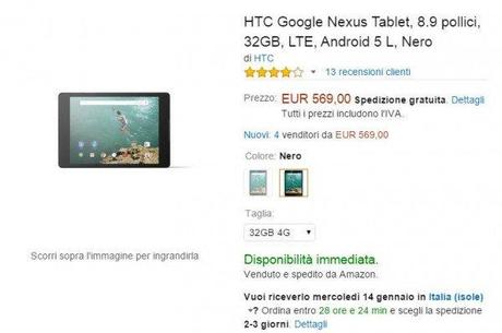 nexus 9 lte amazon