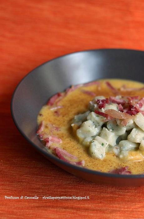 Gnocchi di ricotta con crema di zucca, speck e pecorino - benvenuto 2015!