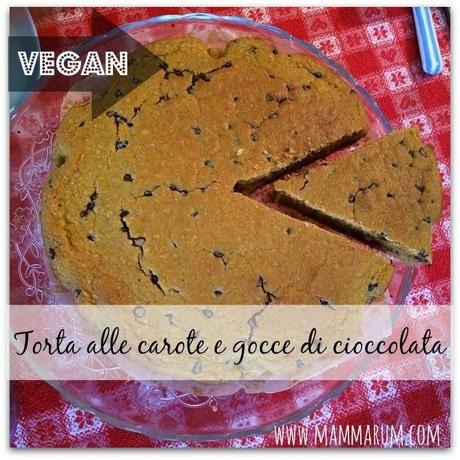 Torta vegan alle carote con gocce di cioccolata