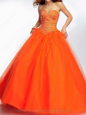 Sweetheart Ball Gown Tulle Floor-length Beading Quinceanera Dresses #SWEET02071980