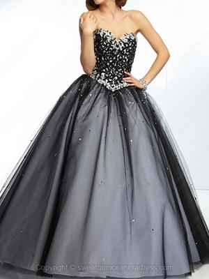 Sweetheart Ball Gown Tulle Floor-length Beading Quinceanera Dresses #SWEET02071974