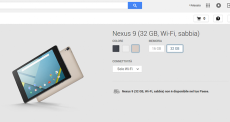 Nexus 9  32 GB  Wi Fi  sabbia    Dispositivi su Google Play