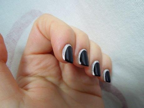 manicure black silver