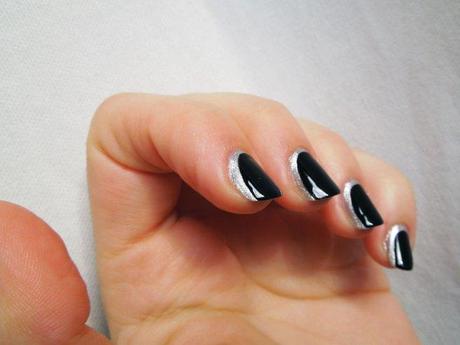 manicure black silver