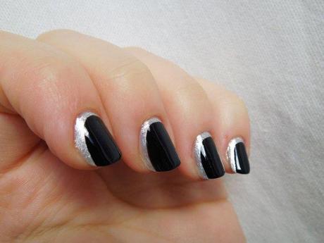 manicure black silver