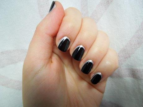 manicure black silver