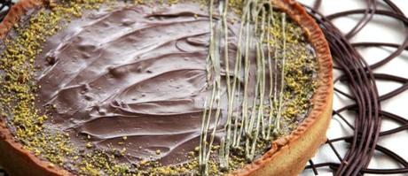 Crostata frolla di pistacchio al ripieno di cocco, mandorle e Nutella