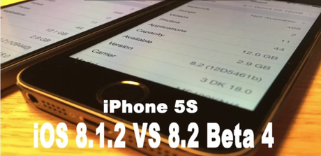 iPhone 5S e iPhone 4S – Prestazioni a confrontro iOS 8.1.2 beta 4 & iOS 8.1.2