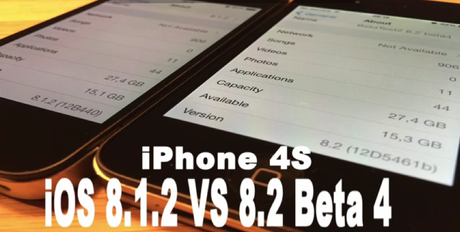 iPhone 5S e iPhone 4S – Prestazioni a confrontro iOS 8.1.2 beta 4 & iOS 8.1.2