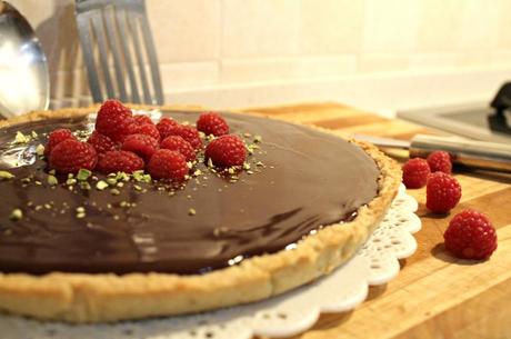 Crostata cioccolato e lamponi