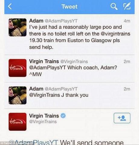 Quando la marca ti è vicina nel momento del bisognino :-)) Virgin Train