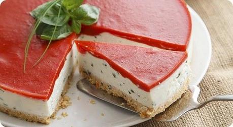 Cheesecake di bufala con gelatina di pomodoro