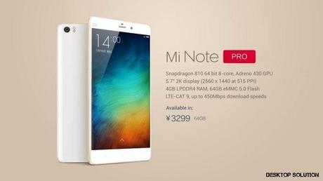 Nuovo Xiaomi Mi Note Pro, foto, dettagli e prezzo!