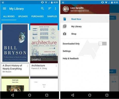 Google Play Books Material Design