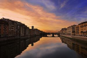 Tramonto sull'Arno a Firenze
