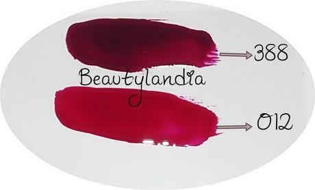 TNS COSMETICS - Collezione Red Vanity n 012 e n 388 swatches & review -