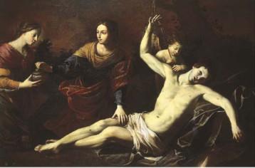 Attribuito a Sisto  Badalocchio (Parma 1585-1647) San Sebastiano curato da santa Irene.