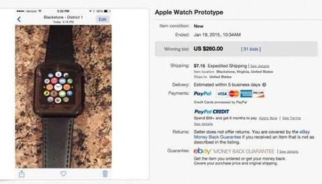 Un prototipo di Apple Watch appare su eBay