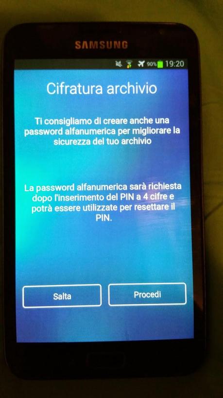 schermata per inserire anche una password di sicurezza ulteriore in kyms