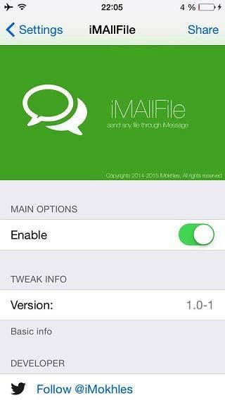 Come inviare qualsiasi file tramite iMessage con il tweak iMAllFile