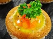 Piccole quiche prosciutto praga aspic verdure.