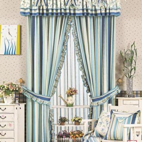 Charming-2013-Lace-Polyester-Blue-Living-Room-Curtains-Two-Panels-C1392